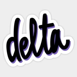 Greek Alphabet: delta (black-purple) Sticker